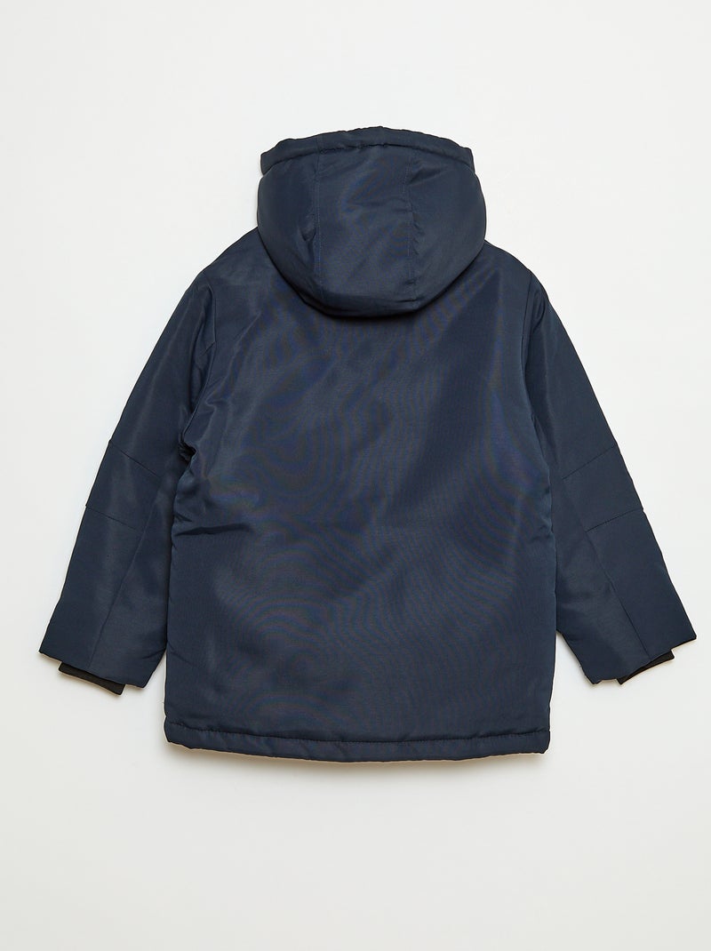 Parka à capuche déperlante Bleu - Kiabi