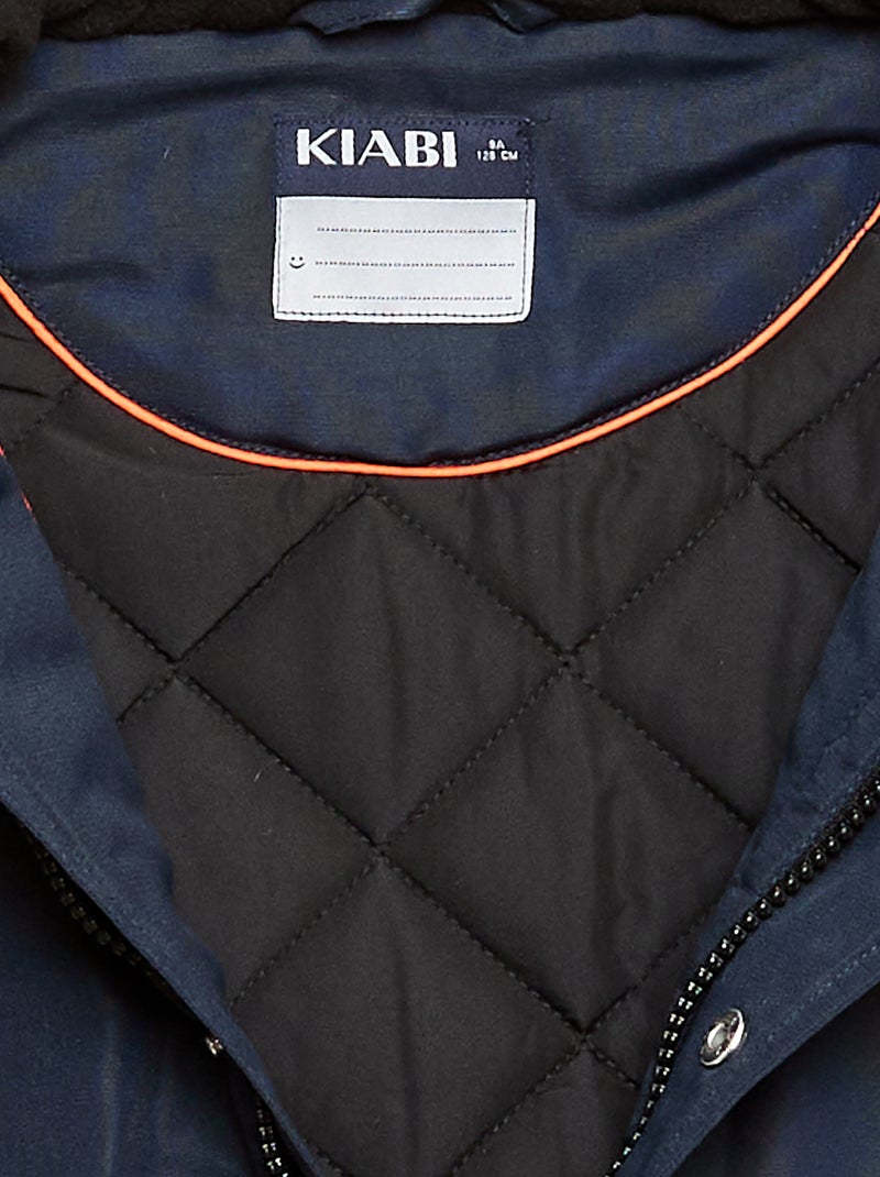 Parka à capuche déperlante Bleu - Kiabi