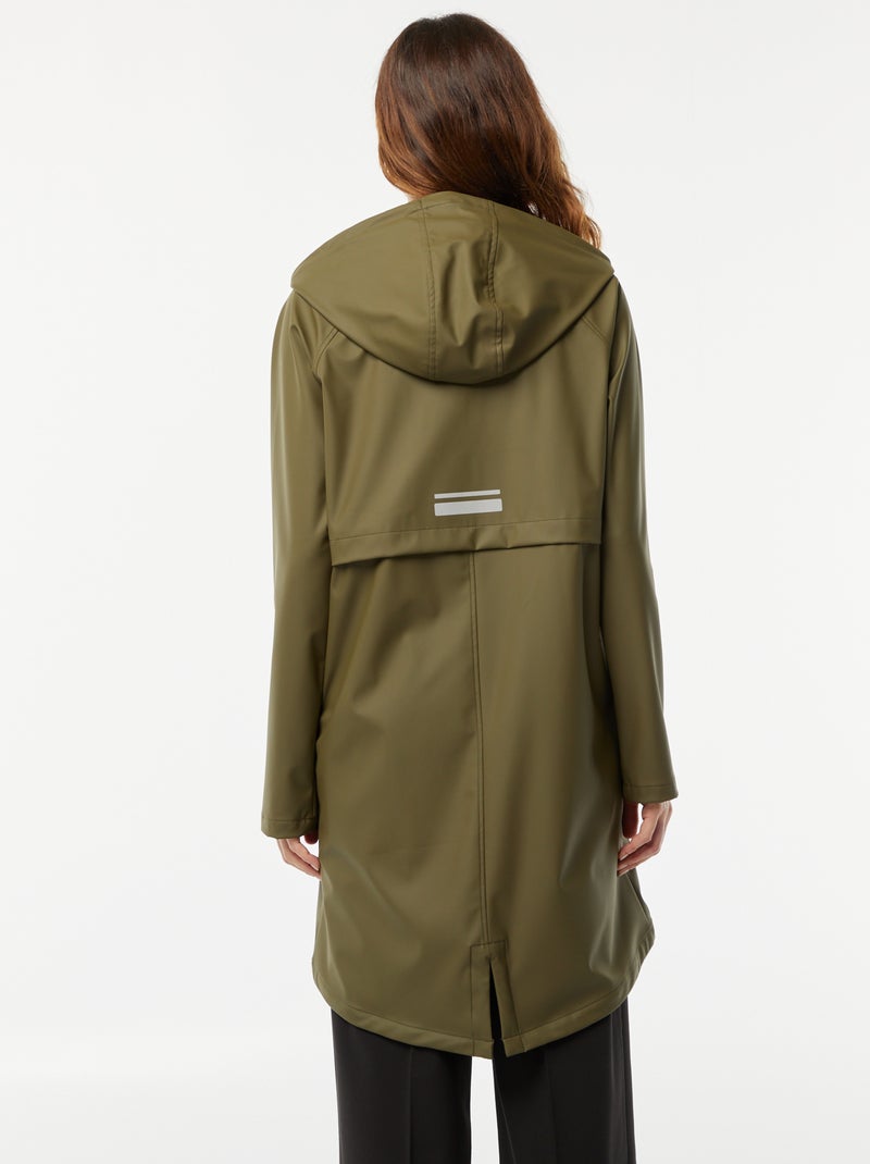 Parka à capuche déperlante Kaki - Kiabi