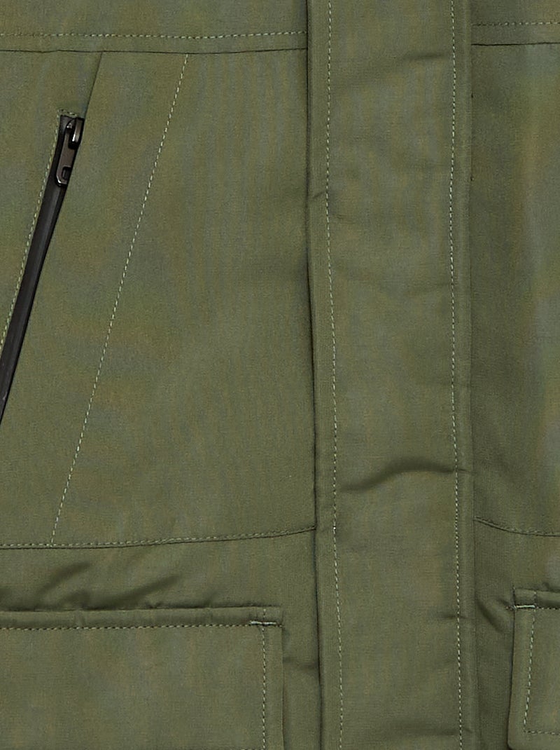 Parka à capuche déperlante Vert - Kiabi