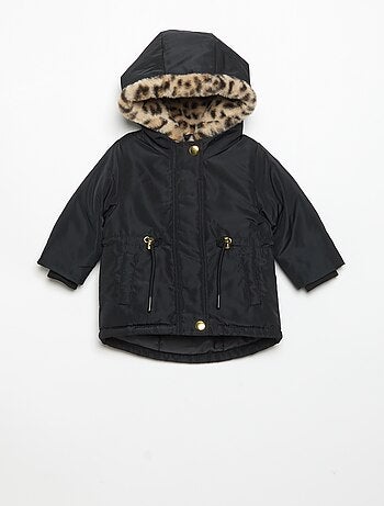 Parka à capuche doublée en fausse fourrure