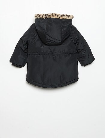 Parka à capuche doublée en fausse fourrure