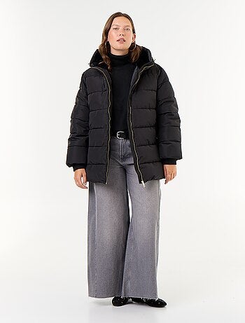 Parka à capuche doublée en fausse fourrure