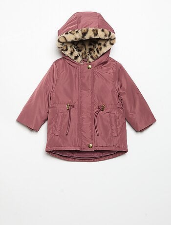 Parka à capuche doublée en fausse fourrure