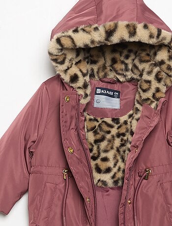 Parka à capuche doublée en fausse fourrure