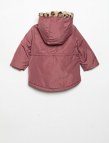 Parka à capuche doublée en fausse fourrure