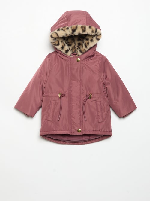 Parka à capuche doublée en fausse fourrure - Kiabi Parka à capuche doublée en fausse fourrure - Kiabi
