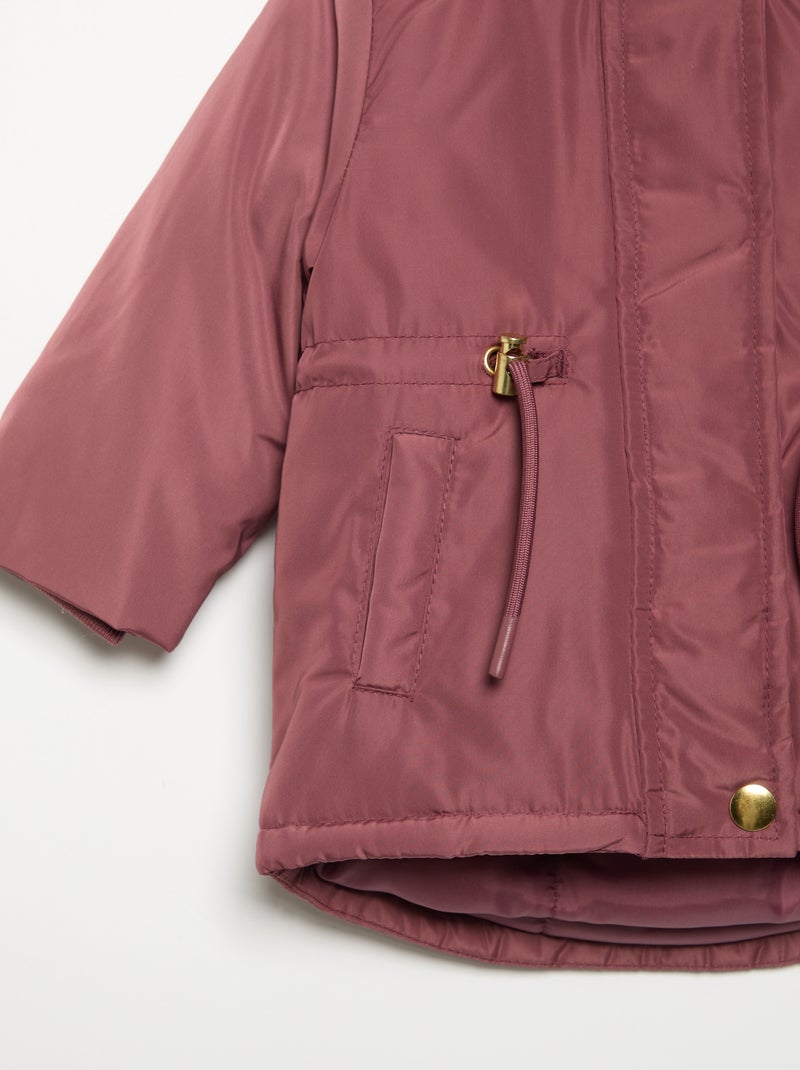 Parka à capuche doublée en fausse fourrure Rose - Kiabi