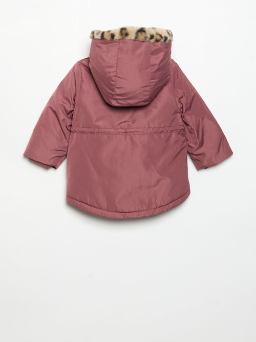 Parka à capuche doublée en fausse fourrure - Kiabi Parka à capuche doublée en fausse fourrure - Kiabi