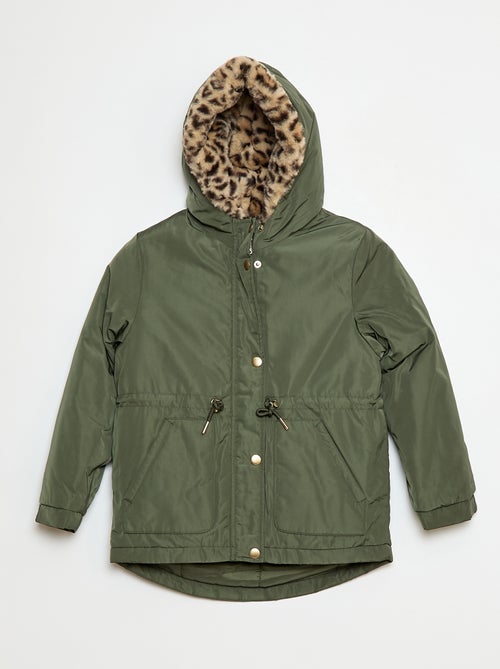 Parka à capuche doublée en fausse fourrure - Kiabi