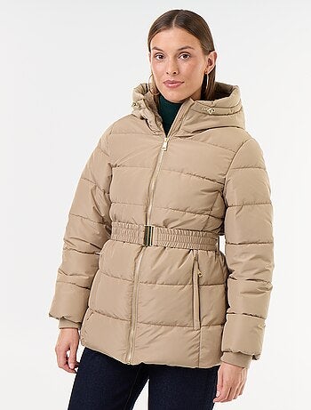 Parka à capuche doublée fausse fourrure