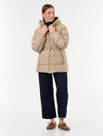 Parka à capuche doublée fausse fourrure