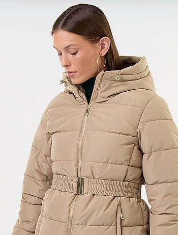 Parka à capuche doublée fausse fourrure