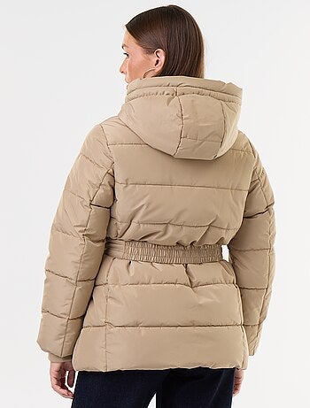 Parka à capuche doublée fausse fourrure