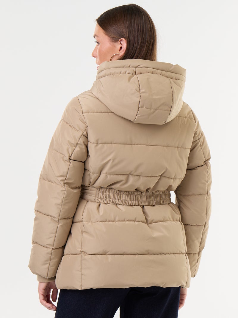 Parka à capuche doublée fausse fourrure Beige - Kiabi