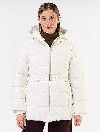 Parka à capuche doublée fausse fourrure