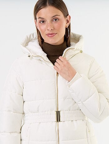 Parka à capuche doublée fausse fourrure