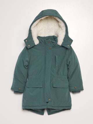 Parka à capuche effet moutonné