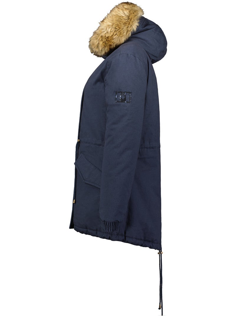 Parka à capuche fausse fourrure ampurieak – canadian peak Bleu marine - Kiabi