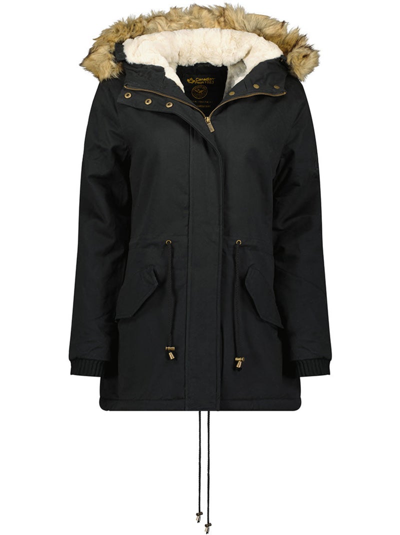Parka à capuche fausse fourrure ampurieak – canadian peak Noir - Kiabi