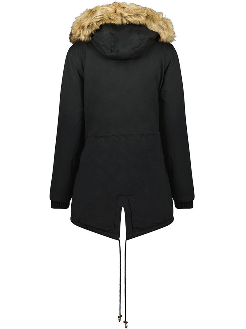 Parka à capuche fausse fourrure ampurieak – canadian peak Noir - Kiabi