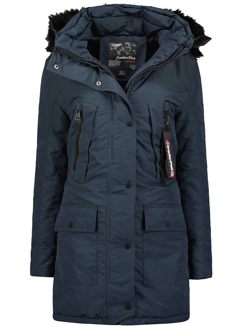 Parka à capuche fausse fourrure corteak – canadian peak Bleu marine - Kiabi