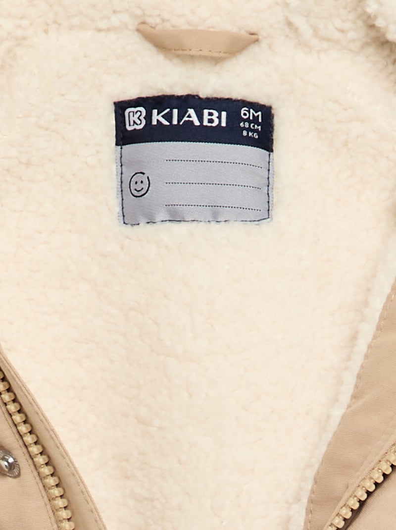 Parka à capuche intérieur moutonné Beige - Kiabi