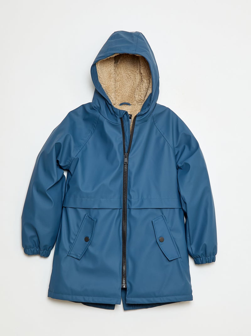 Parka à capuche moutonnée Bleu - Kiabi