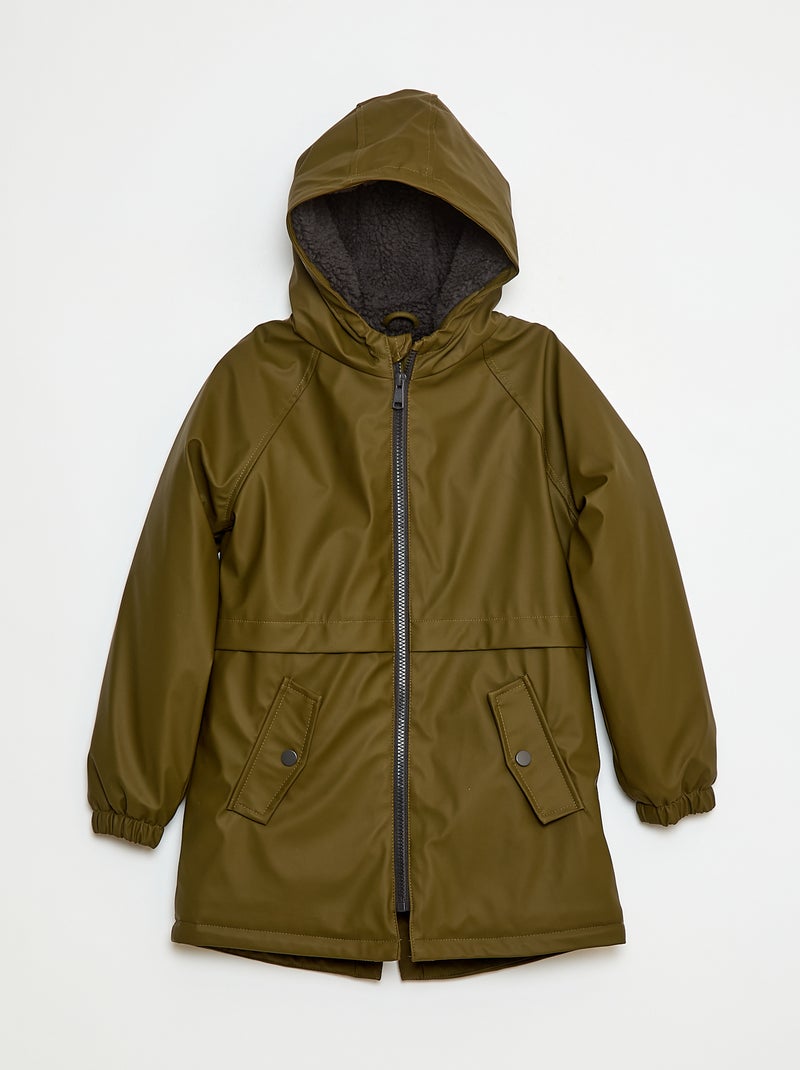 Parka à capuche moutonnée Vert - Kiabi