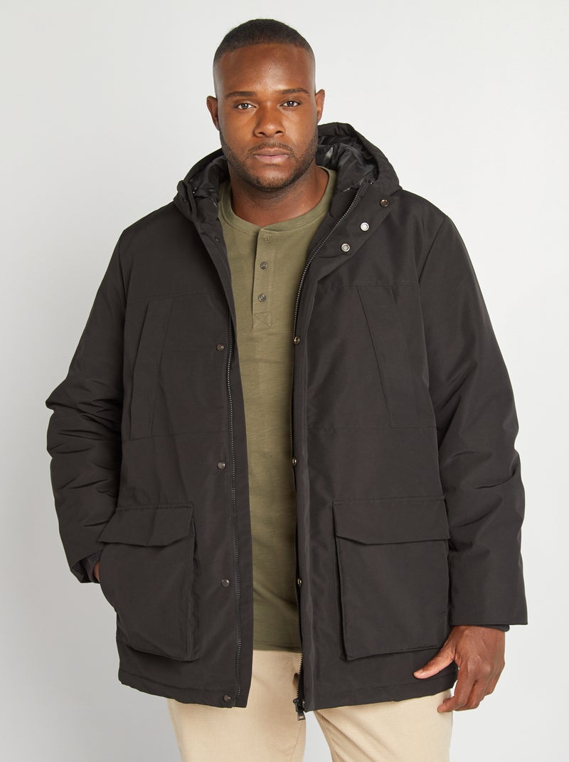 Parka à capuche noir - Kiabi
