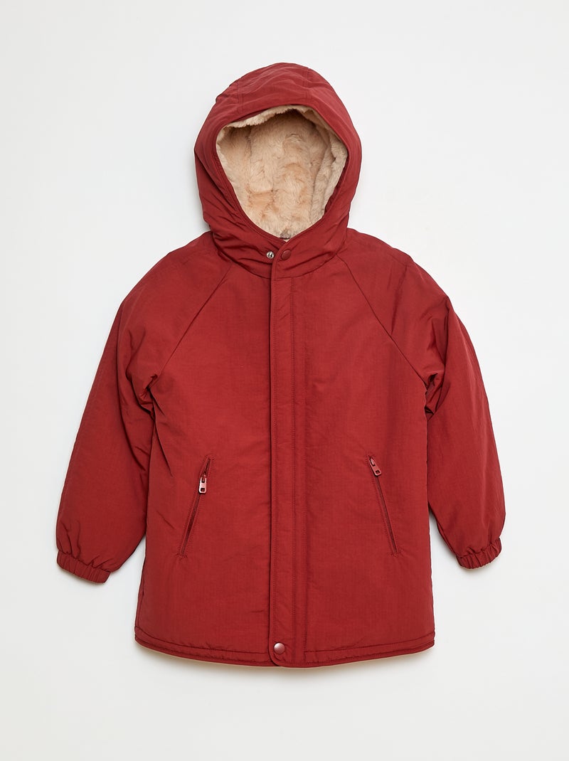 Parka à capuche Rouge - Kiabi