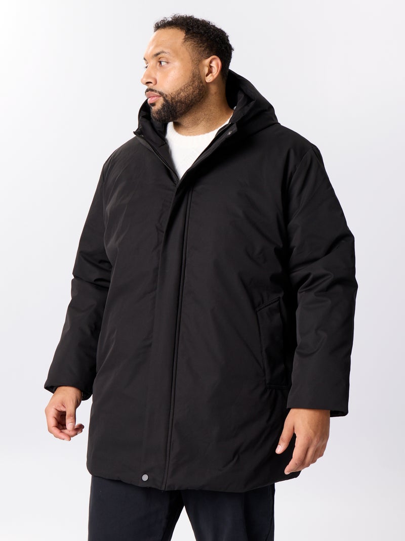 Parka à capuche uni Noir - Kiabi