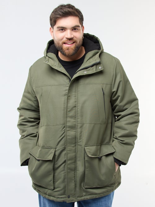 Parka à capuche unie déperlant - Kiabi