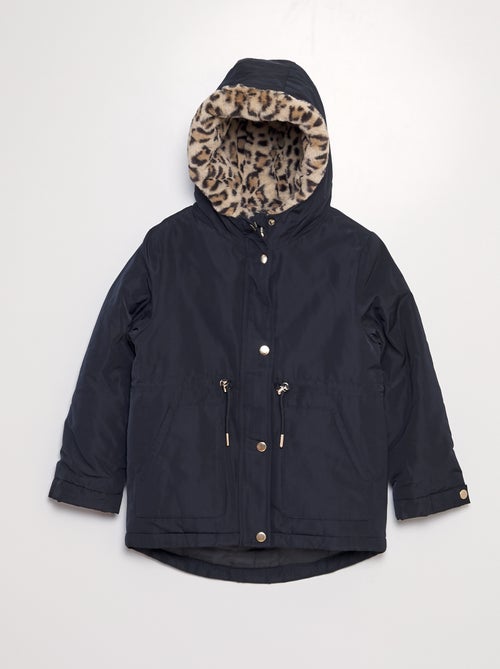 Parka avec fourrure léopard - Kiabi