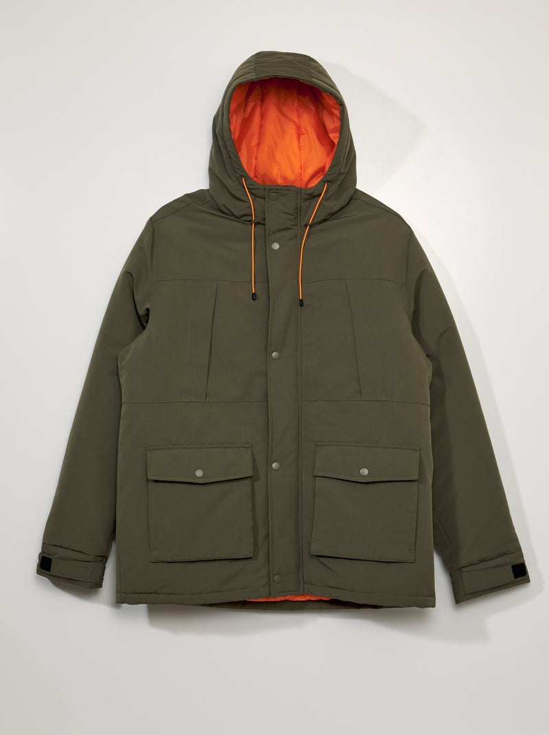 Parka chaude à capuche Kaki - Kiabi