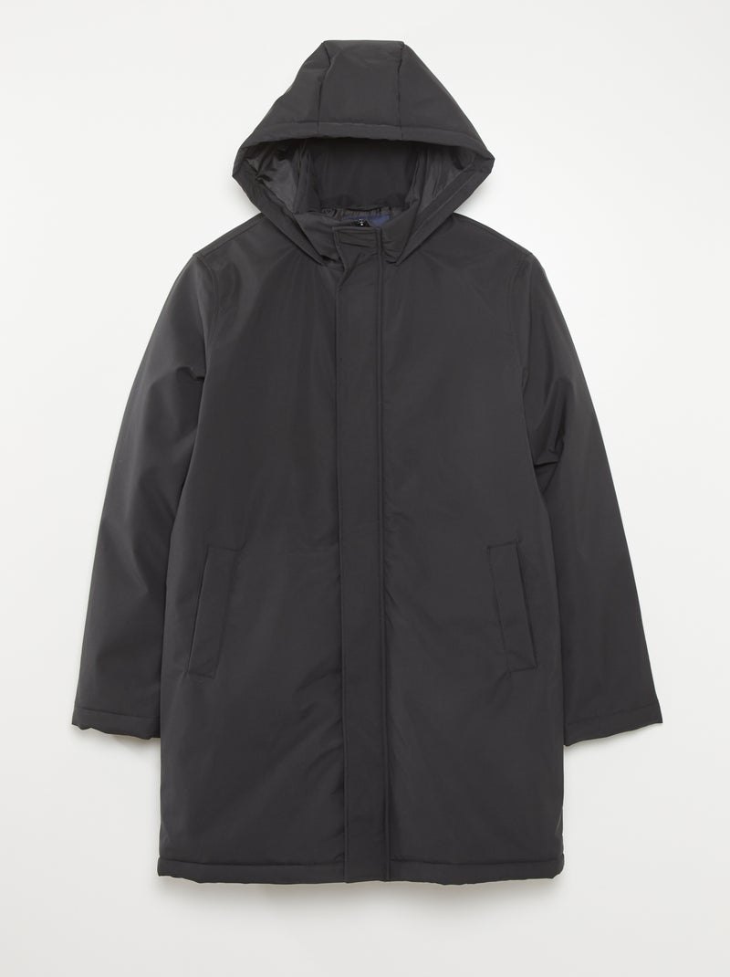 Parka chaude mi-longue noir - Kiabi