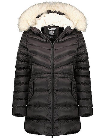 Parka cintrée à capuche fausse fourrure destineak – canadian peak