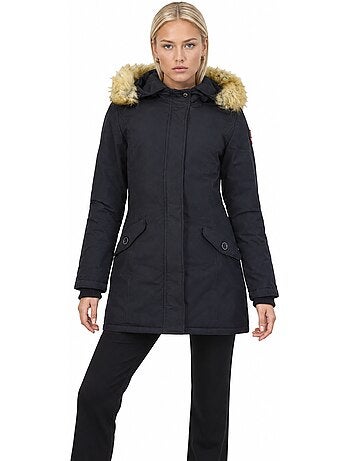Parka cintrée à capuche fausse fourrure dinastipeak – canadian peak