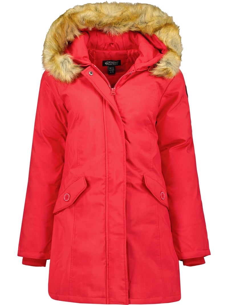 Parka cintrée à capuche fausse fourrure dinastipeak – canadian peak Rouge - Kiabi