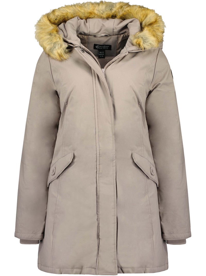 Parka cintrée à capuche fausse fourrure dinastipeak – canadian peak Taupe - Kiabi