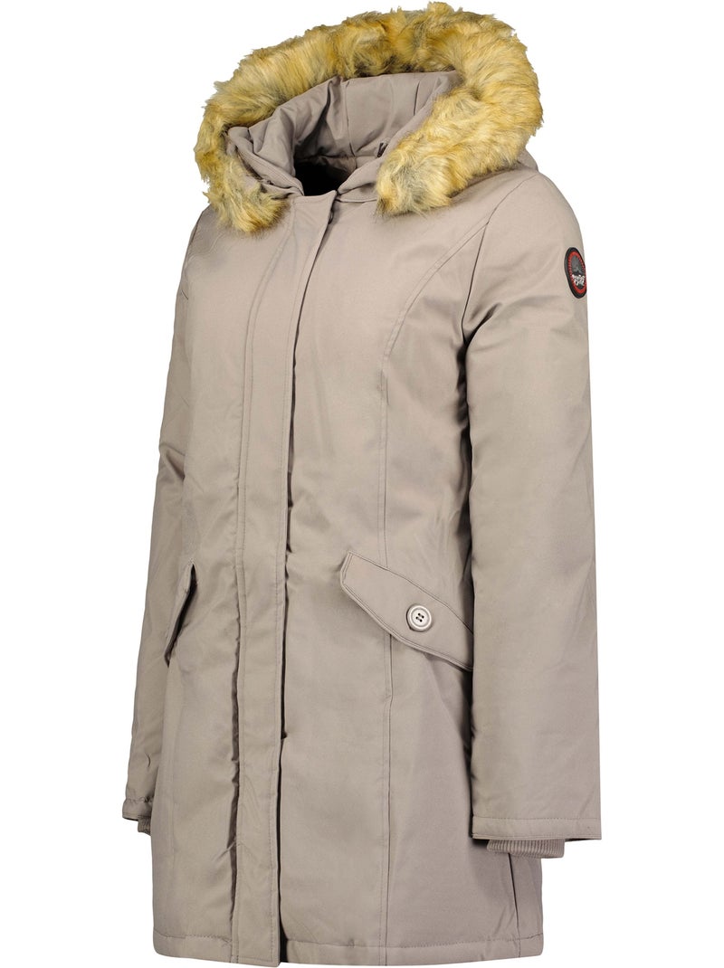 Parka cintrée à capuche fausse fourrure dinastipeak – canadian peak Taupe - Kiabi