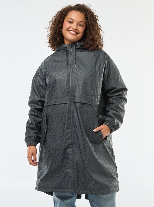 Parka de pluie à capuche avec doublure en fausse fourrure - Kiabi