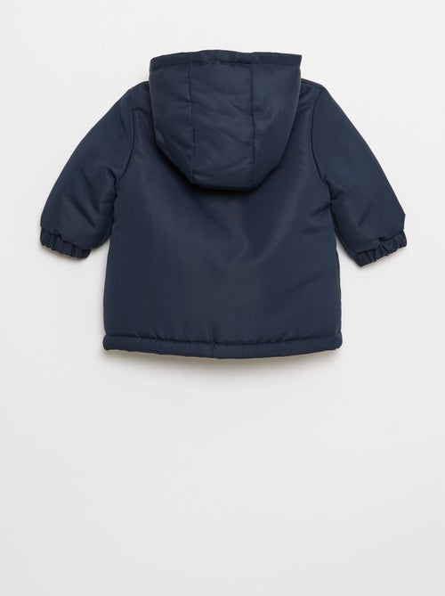 Parka déperlante à capuche avec doublure effet moutonné - Kiabi