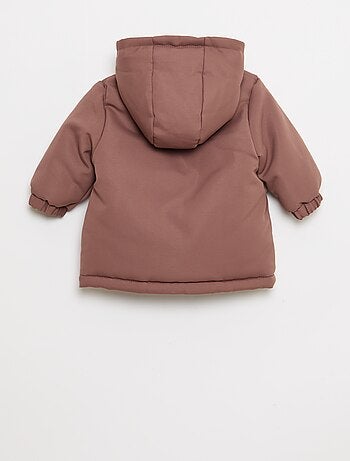 Parka déperlante à capuche avec doublure effet moutonné