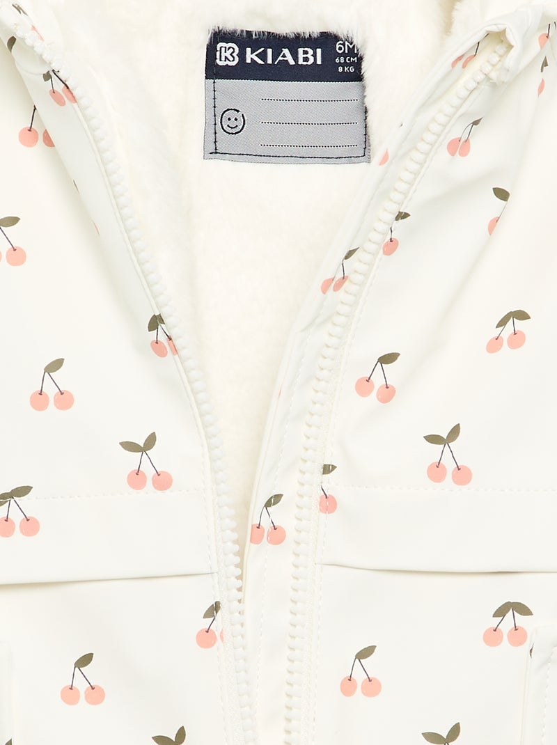 Parka déperlante à capuche Blanc - Kiabi