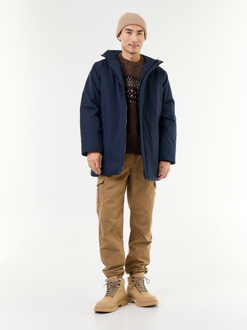 Parka déperlante à capuche Bleu - Kiabi