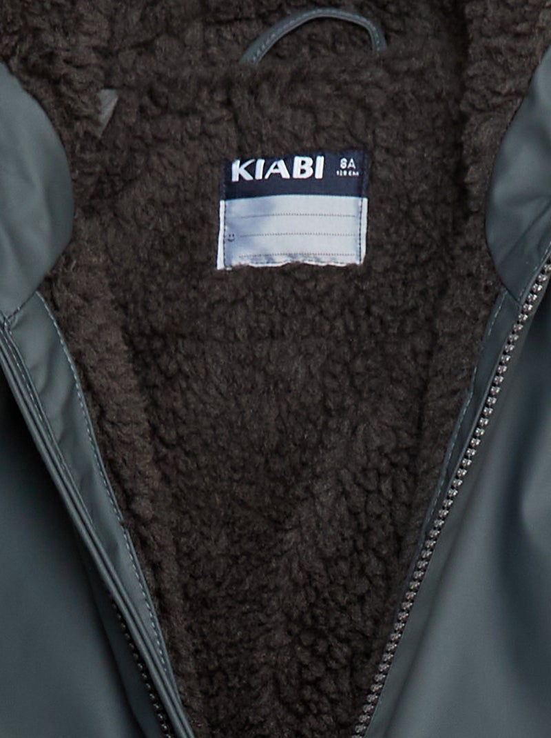 Parka déperlante à capuche moutonnée Gris - Kiabi