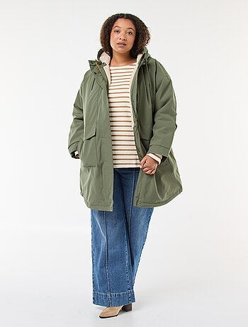 Parka déperlante à capuche moutonnée