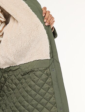 Parka déperlante à capuche moutonnée