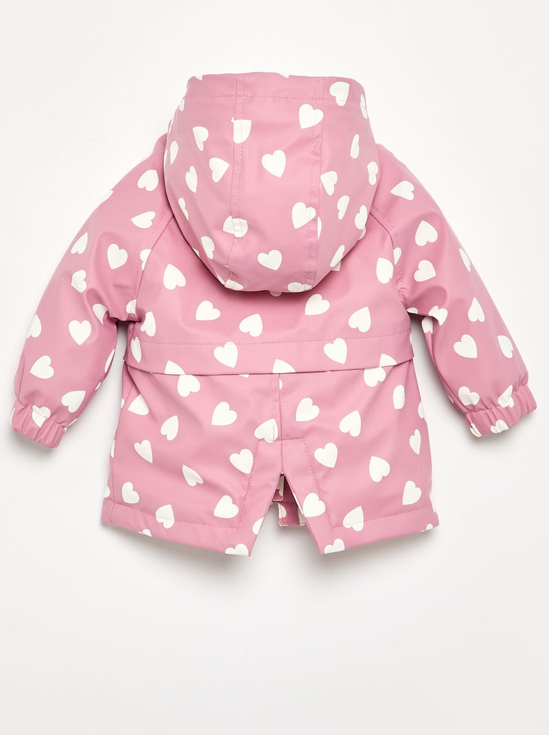 Parka déperlante à capuche Rose - Kiabi